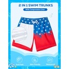 image:imageSILKWORLD Boys Swim Trunks with Compression Liner Bathing Suit Quick Dry Swim Shorts Kids Swimsuits 516 YearsAmerican Flag 02