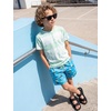 image:imageSILKWORLD Boys Swim Trunks with Compression Liner Bathing Suit Quick Dry Swim Shorts Kids Swimsuits 516 YearsBlue Yellow Ice Cream