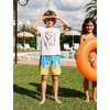 image:imageSILKWORLD Boys Swim Trunks with Compression Liner Quick Dry Bathing Suits Kids Beach Swimming Shorts 516 YearsBlueice Cream