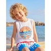 image:imageSILKWORLD Boys Swim Trunks with Compression Liner Quick Dry Bathing Suits Kids Beach Swimming Shorts 516 YearsRed Whiteice Cream