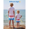 image:imageSILKWORLD Boys Swim Trunks with Compression Liner Quick Dry Bathing Suits Kids Beach Swimming Shorts 516 YearsRed Whiteice Cream