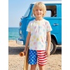 image:imageSILKWORLD Boys Swim Trunks with Compression Liner Quick Dry Bathing Suits Kids Beach Swimming Shorts 516 YearsRedamerican Flag