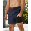 image:imageSILKWORLD Mens Swimming Trunks with Compression Liner 2 in 1 QuickDry Swim Shorts with Zipper Pockets