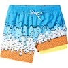 image:imageSILKWORLD Boys Swim Trunks with Compression Liner Quick Dry Bathing Suits Kids Beach Swimming Shorts 516 YearsBlue Ice Cream