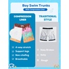 image:imageSILKWORLD Boys Swim Trunks with Compression Liner Quick Dry Bathing Suit NoChafing Swimming Shorts for Kids Swimwear 5T16YBrown Pink Ice Cream