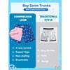 image:imageSILKWORLD Boys Swim Trunks with Compression Liner Quick Dry Bathing Suit NoChafing Swimming Shorts for Kids Swimwear 5T16YNavy Ice Cream