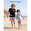 image:imageSILKWORLD Boys Swim Trunks with Compression Liner Quick Dry Bathing Suit NoChafing Swimming Shorts for Kids Swimwear 5T16YPink Shark