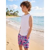 image:imageSILKWORLD Boys Swim Trunks with Compression Liner Quick Dry Bathing Suit NoChafing Swimming Shorts for Kids Swimwear 5T16YPink Shark