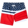 image:imageSILKWORLD Boys Swim Trunks with Compression Liner Quick Dry Bathing Suit NoChafing Swimming Shorts for Kids Swimwear 5T16YAmerican Flag