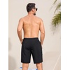 image:imageSILKWORLD Mens Swim Trunks with Compression Liner 9 Inch QuickDry Bathing Suit Beach Cargo Shorts with Zipper PocketsA01black