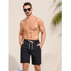 image:imageSILKWORLD Mens Swim Trunks with Compression Liner 9 Inch QuickDry Bathing Suit Beach Cargo Shorts with Zipper PocketsA01black