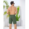 image:imageSILKWORLD Mens Swim Trunks with Compression Liner 9 Inch QuickDry Bathing Suit Beach Cargo Shorts with Zipper PocketsA02army Green
