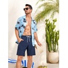 image:imageSILKWORLD Mens Swim Trunks with Compression Liner 9 Inch QuickDry Bathing Suit Beach Cargo Shorts with Zipper PocketsA03navy