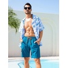 image:imageSILKWORLD Mens Swim Trunks with Compression Liner 9 Inch QuickDry Bathing Suit Beach Cargo Shorts with Zipper PocketsA04peacock Blue