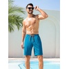 image:imageSILKWORLD Mens Swim Trunks with Compression Liner 9 Inch QuickDry Bathing Suit Beach Cargo Shorts with Zipper PocketsA04peacock Blue