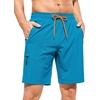 image:imageSILKWORLD Mens Swim Trunks with Compression Liner 9 Inch QuickDry Bathing Suit Beach Cargo Shorts with Zipper PocketsA04peacock Blue