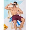 image:imageSILKWORLD Mens Swim Trunks with Compression Liner 9 Inch QuickDry Bathing Suit Beach Cargo Shorts with Zipper PocketsA05wine Red