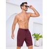 image:imageSILKWORLD Mens Swim Trunks with Compression Liner 9 Inch QuickDry Bathing Suit Beach Cargo Shorts with Zipper PocketsA05wine Red
