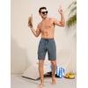 image:imageSILKWORLD Mens Swim Trunks with Compression Liner 9 Inch QuickDry Bathing Suit Beach Cargo Shorts with Zipper PocketsA06dark Grey