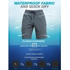image:imageSILKWORLD Mens Swim Trunks with Compression Liner 9 Inch QuickDry Bathing Suit Beach Cargo Shorts with Zipper PocketsA06dark Grey
