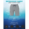 image:imageSILKWORLD Mens Swim Trunks with Compression Liner 9 Inch QuickDry Bathing Suit Beach Cargo Shorts with Zipper PocketsA08light Grey