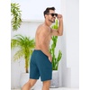 image:imageSILKWORLD Mens Swim Trunks with Compression Liner 9 Inch QuickDry Bathing Suit Beach Cargo Shorts with Zipper PocketsA09copen Blue