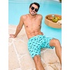 image:imageSILKWORLD Mens Swim Trunks with Compression Liner 9 Inch QuickDry Bathing Suit Beach Cargo Shorts with Zipper PocketsAqua Fish Pattern