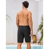 image:imageSILKWORLD Mens Swim Trunks with Compression Liner 9 Inch QuickDry Bathing Suit Beach Cargo Shorts with Zipper PocketsBlack