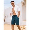 image:imageSILKWORLD Mens Swim Trunks with Compression Liner 9 Inch QuickDry Bathing Suit Beach Cargo Shorts with Zipper PocketsCobalt Blue