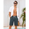 image:imageSILKWORLD Mens Swim Trunks with Compression Liner 9 Inch QuickDry Bathing Suit Beach Cargo Shorts with Zipper PocketsDark Grey