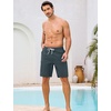 image:imageSILKWORLD Mens Swim Trunks with Compression Liner 9 Inch QuickDry Bathing Suit Beach Cargo Shorts with Zipper PocketsDark Grey