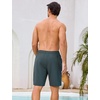 image:imageSILKWORLD Mens Swim Trunks with Compression Liner 9 Inch QuickDry Bathing Suit Beach Cargo Shorts with Zipper PocketsDark Grey