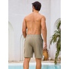 image:imageSILKWORLD Mens Swim Trunks with Compression Liner 9 Inch QuickDry Bathing Suit Beach Cargo Shorts with Zipper PocketsKhaki