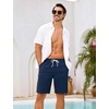 image:imageSILKWORLD Mens Swim Trunks with Compression Liner 9 Inch QuickDry Bathing Suit Beach Cargo Shorts with Zipper PocketsNavy