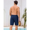 image:imageSILKWORLD Mens Swim Trunks with Compression Liner 9 Inch QuickDry Bathing Suit Beach Cargo Shorts with Zipper PocketsNavy