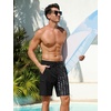 image:imageSILKWORLD Mens Swim Trunks with Compression Liner 9 Inch QuickDry Bathing Suit Beach Cargo Shorts with Zipper PocketsP02blackgrey American Flag