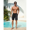 image:imageSILKWORLD Mens Swim Trunks with Compression Liner 9 Inch QuickDry Bathing Suit Beach Cargo Shorts with Zipper PocketsP02blackgrey American Flag