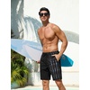 image:imageSILKWORLD Mens Swim Trunks with Compression Liner 9 Inch QuickDry Bathing Suit Beach Cargo Shorts with Zipper PocketsP02blackgrey American Flag