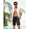 image:imageSILKWORLD Mens Swim Trunks with Compression Liner 9 Inch QuickDry Bathing Suit Beach Cargo Shorts with Zipper PocketsP02blackgrey American Flag