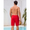image:imageSILKWORLD Mens Swim Trunks with Compression Liner 9 Inch QuickDry Bathing Suit Beach Cargo Shorts with Zipper PocketsRed