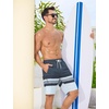 image:imageSILKWORLD Mens Swim Trunks with Compression Liner 9 Inch QuickDry Bathing Suit Beach Cargo Shorts with Zipper PocketsStripesnavyblue