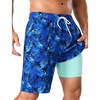 Navy Leaf Print