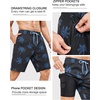 image:imageSILKWORLD Mens Swimming Trunks with Compression Liner 2 in 1 QuickDry 9 Swim Shorts with Zipper PocketsBlack Coconut Tree