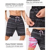 image:imageSILKWORLD Mens Swimming Trunks with Compression Liner 2 in 1 QuickDry 9 Swim Shorts with Zipper PocketsBlack Geometrical