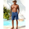 image:imageSILKWORLD Mens Swimming Trunks with Compression Liner 2 in 1 QuickDry 9 Swim Shorts with Zipper PocketsCopenhagen Blue