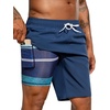 image:imageSILKWORLD Mens Swimming Trunks with Compression Liner 2 in 1 QuickDry 9 Swim Shorts with Zipper PocketsCopenhagen Blue