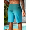 image:imageSILKWORLD Mens Swimming Trunks with Compression Liner 2 in 1 QuickDry 9 Swim Shorts with Zipper PocketsLight Blue Gradient