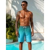 image:imageSILKWORLD Mens Swimming Trunks with Compression Liner 2 in 1 QuickDry 9 Swim Shorts with Zipper PocketsLight Blue Gradient