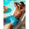 image:imageSILKWORLD Mens Swimming Trunks with Compression Liner 2 in 1 QuickDry 9 Swim Shorts with Zipper PocketsLight Blue Gradient
