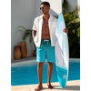 image:imageSILKWORLD Mens Swimming Trunks with Compression Liner 2 in 1 QuickDry 9 Swim Shorts with Zipper PocketsLight Blue Gradient